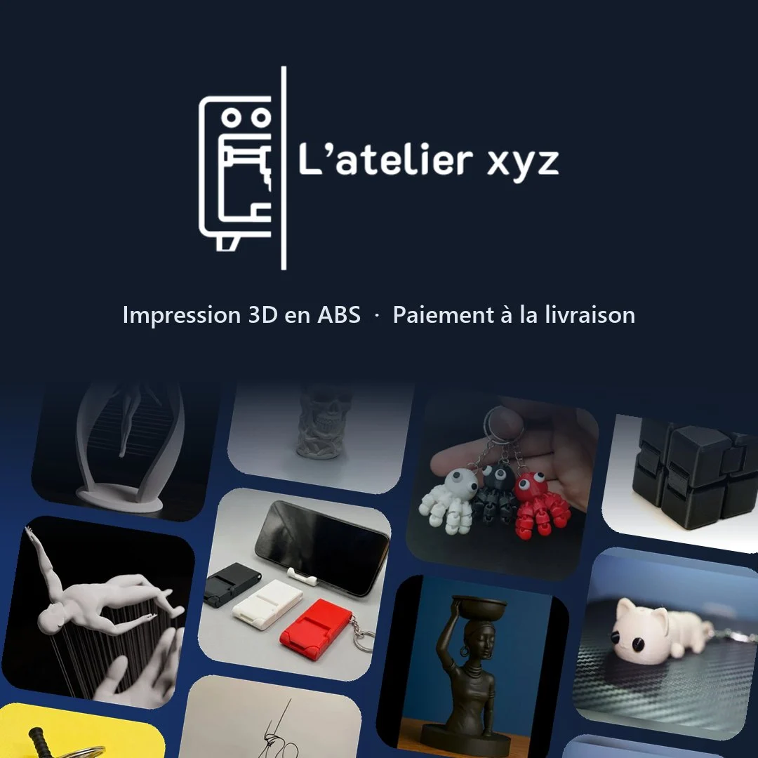 L’atelier xyz — impression 3D en ABS, paiement à la livraison. Voir la boutique