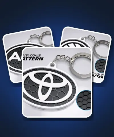 Pack de 3 porte-clés logo de voiture imprimés en 3D