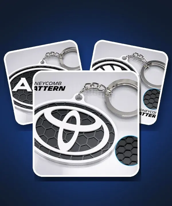 Pack de 3 porte-clés logo de voiture imprimés en 3D