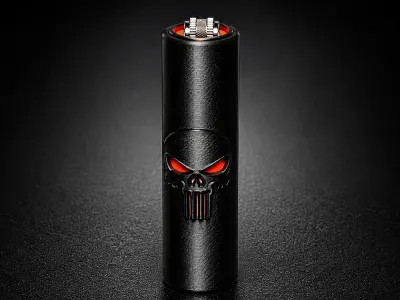 Image 6 : Photo du pack · Cache briquet clipper Crâne Tactique